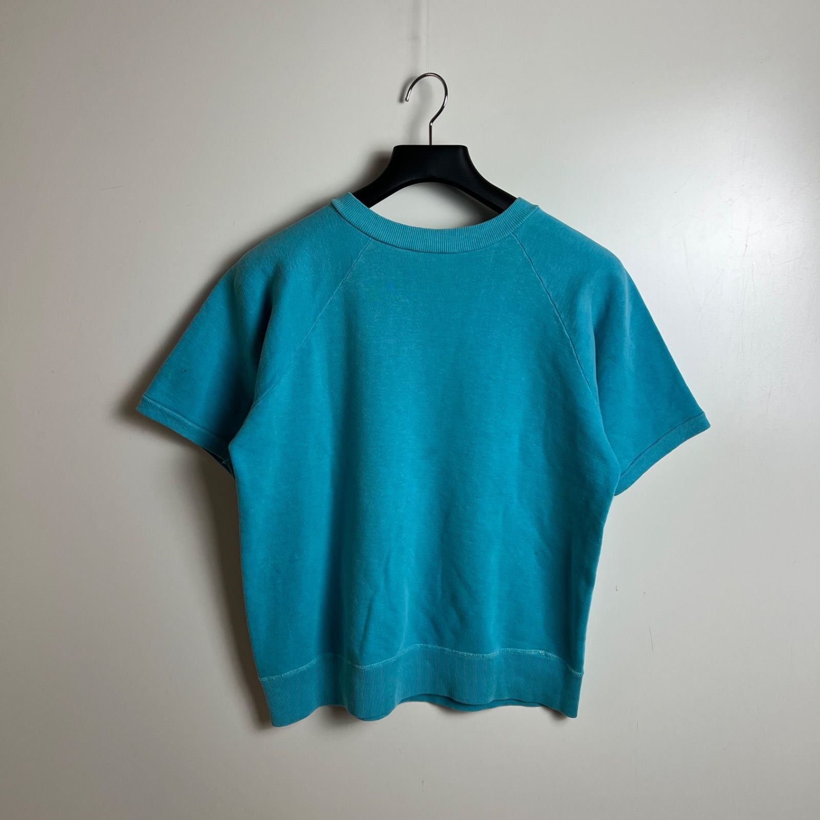 Hanes 50s 60s USA vintage turquoise S/S sweatshirts L ヘインズ 