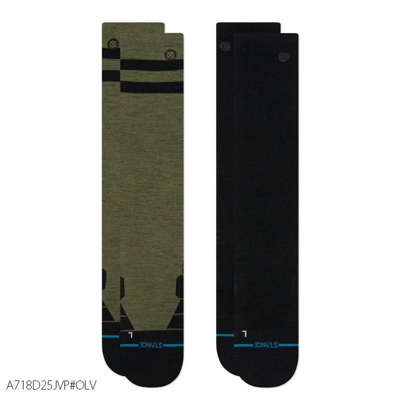 スタンス ソックス 靴下 2足組 ユニセックス STANCE JOVEN UL WOOL SNOW 2 PACK OLIVE 22.5-26.0cm 25.5-29.0cm スノーボード ソックス スキー メリノウール