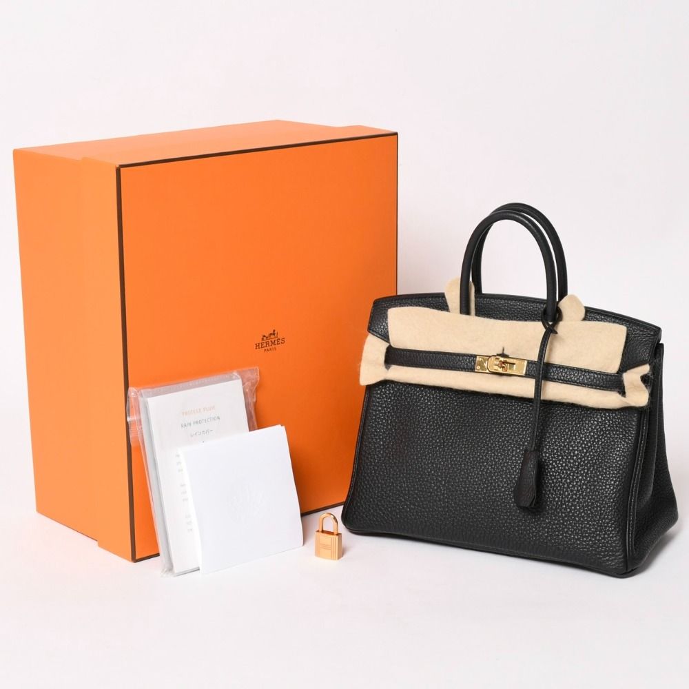 極美品 HERMES エルメス バーキン25 ハンドバッグ トゴ Y刻印 ブラック 
