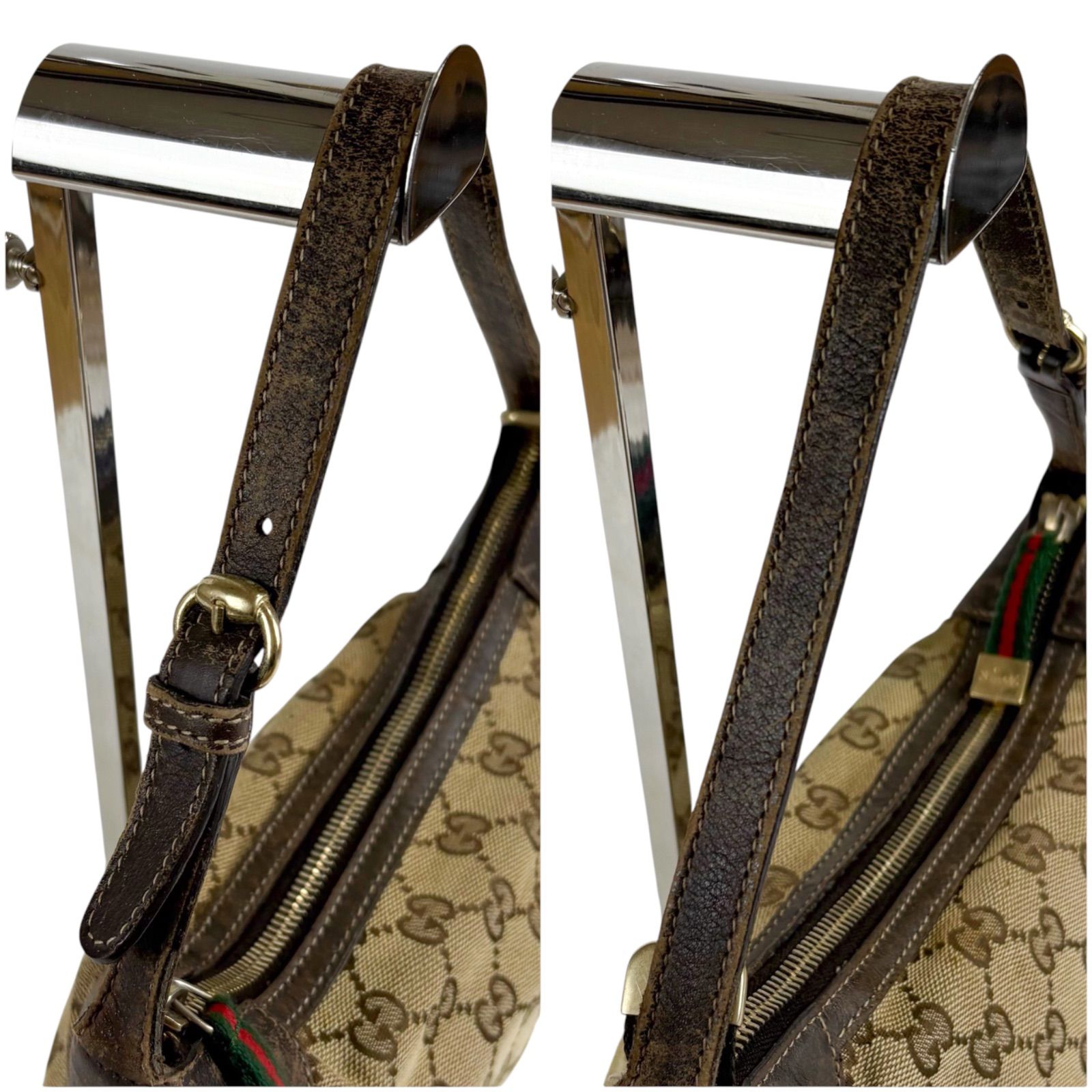 GUCCI ボディバッグ アクセサリーポーチ シェリーライン GG柄 キャン グッチ GUCCI シェリーライン GGキャンバス アクセサリーポーチ ワン