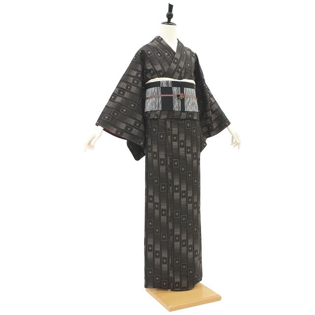 新古品】 本場大島紬 袷 着物 未使用 正絹 大島紬 泥染 7マルキ