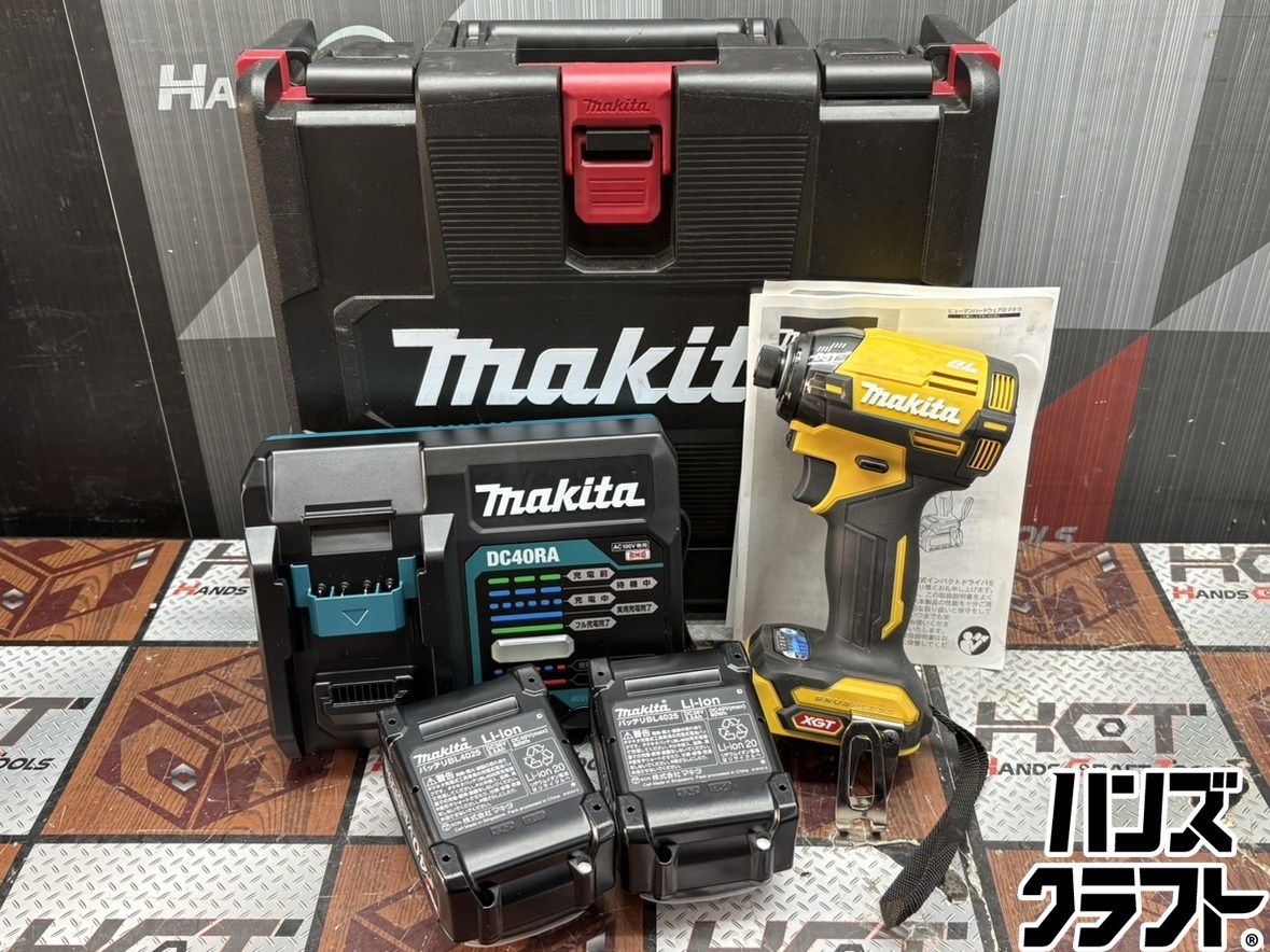 〇【送料無料】【中古】マキタ Makita TD002GDXFY インパクトドライバ 40V 限定色 バッテリ×2充電器付【ハンズクラフト佐賀】【美品】