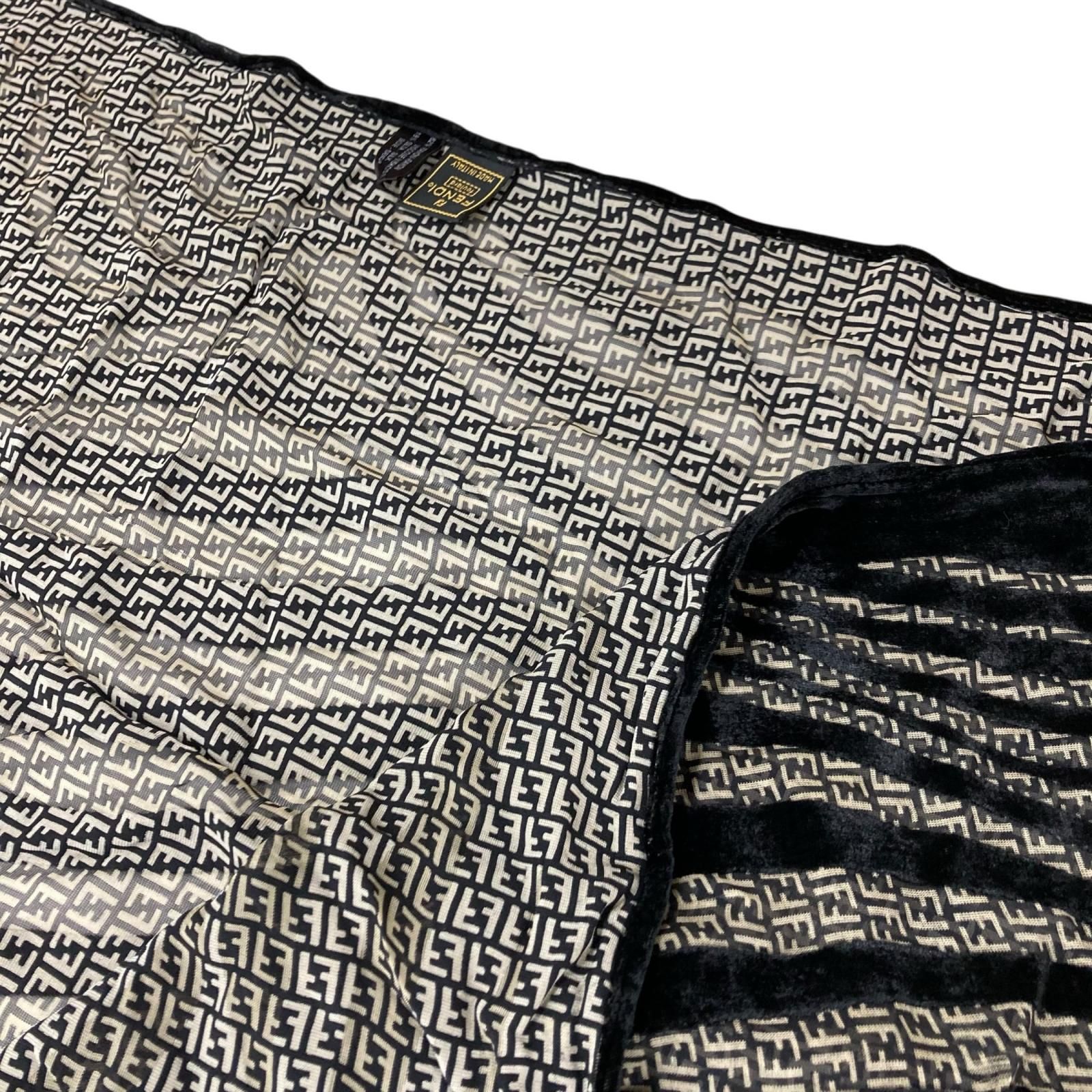 186005 FENDI フェンディ スカーフ ストール ベロア素材 シースルー