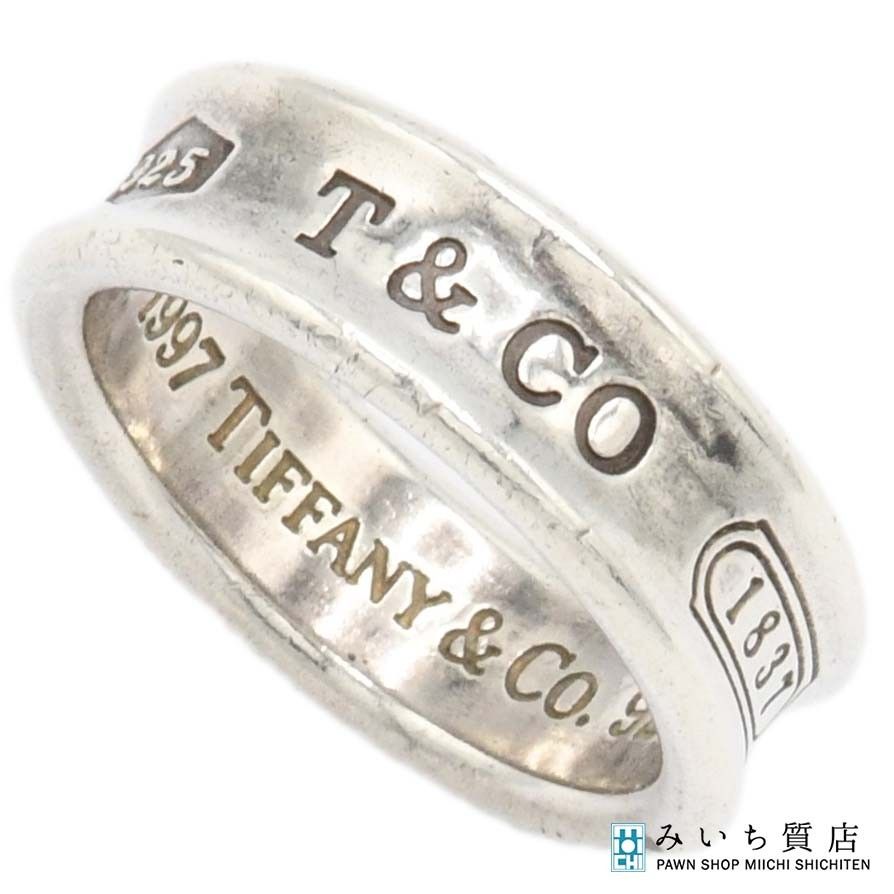 ティファニー ノーツ ナローリング ロゴ シルバー 16号 Tiffany&Co TIFFANY＆Co. ティファニー ナローリング リング 指輪 925 シルバー 約