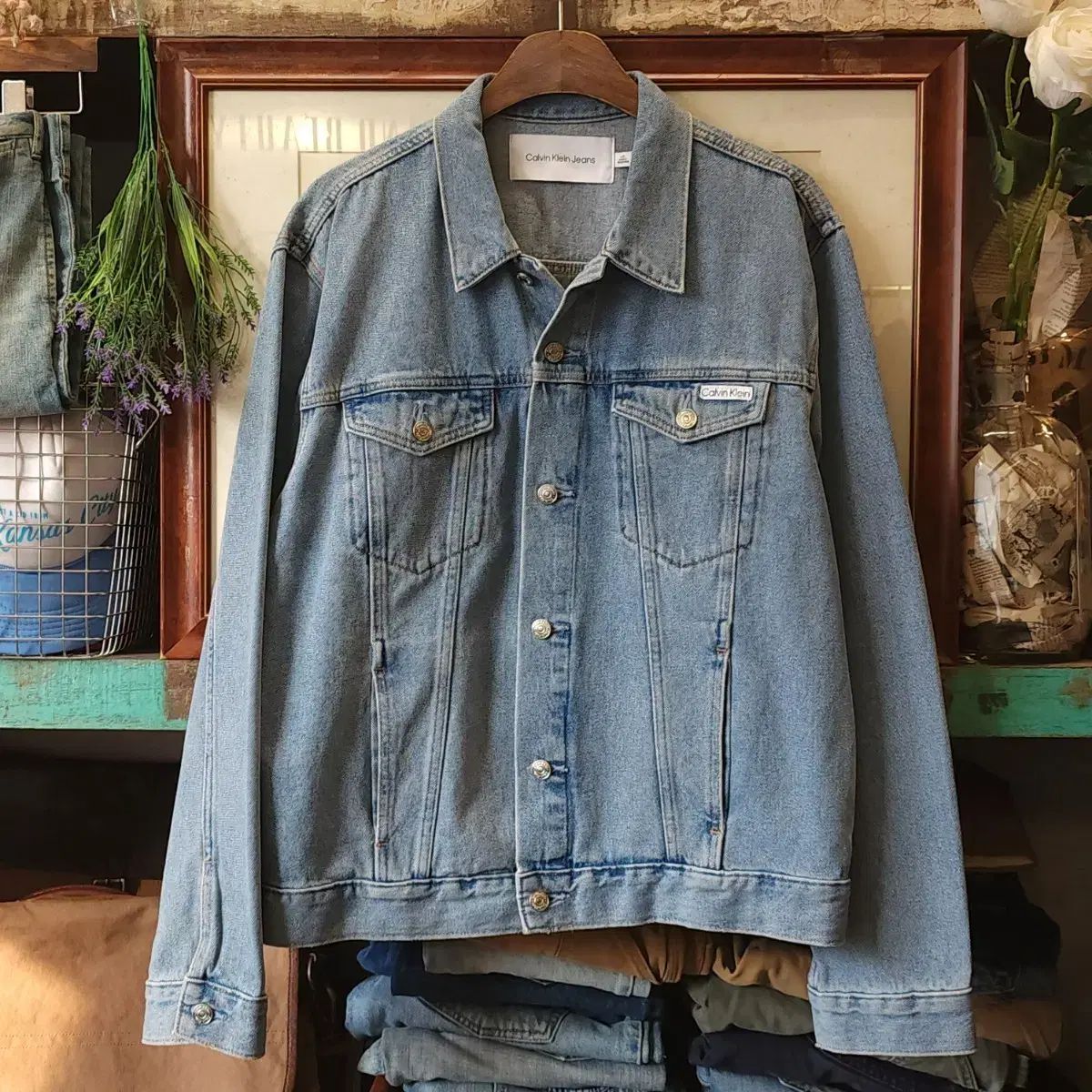 メンズ Calvin Klein Jeans ライトブルーデニムジャケット