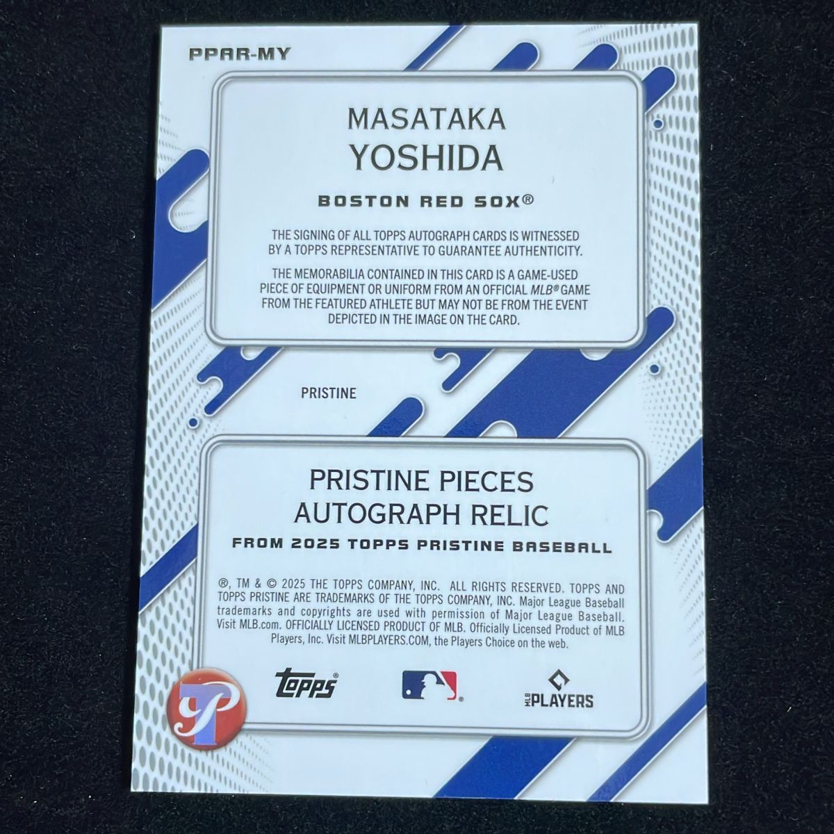 吉田正尚 Masataka Yoshida Topps Pristine 2025 /99 Auto サイン 直筆 