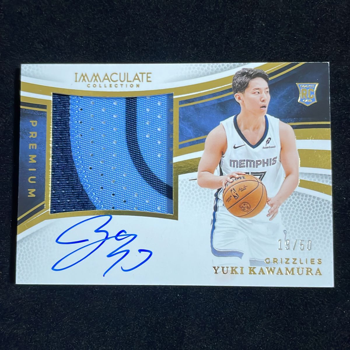 【50枚限定】河村勇輝 Kawamura Yuki Panini Immaculate 2024-25 /50 RPA RC Patch Auto サイン 直筆 グリズリーズ Grizzlies