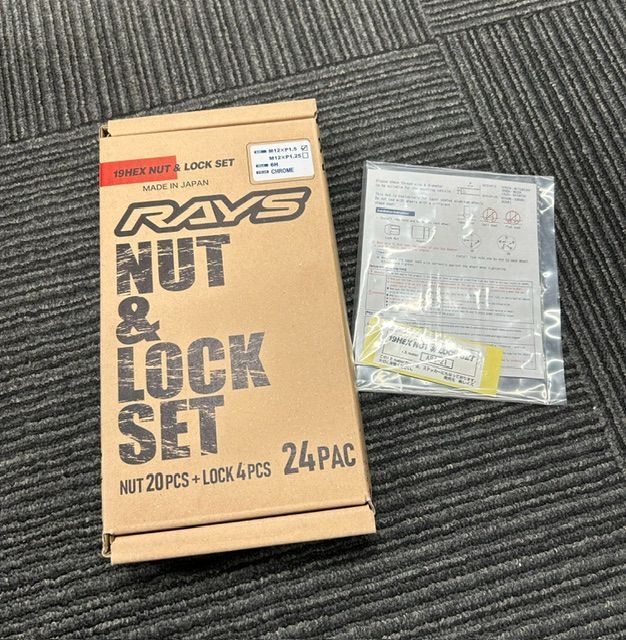 開封のみ 未使用★RAYS ロックナットセット 6穴用 19HEX M12 P1.5 メッキ 正規品