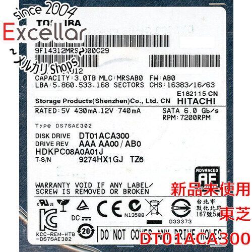 [bn:12] TOSHIBA HDD　DT01ACA300　3TB SATA600 7200