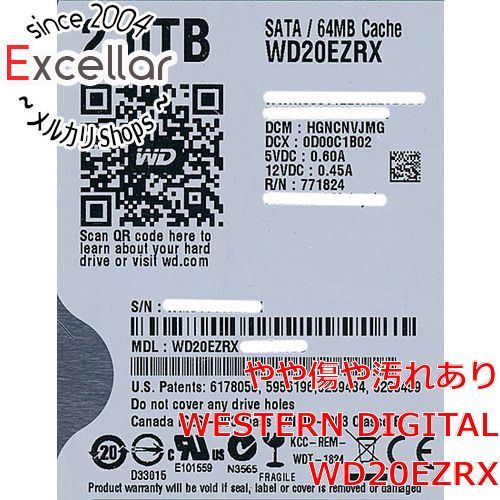 [bn:12] Western Digital製HDD　WD20EZRX　2TB SATA600　5000～6000時間以内