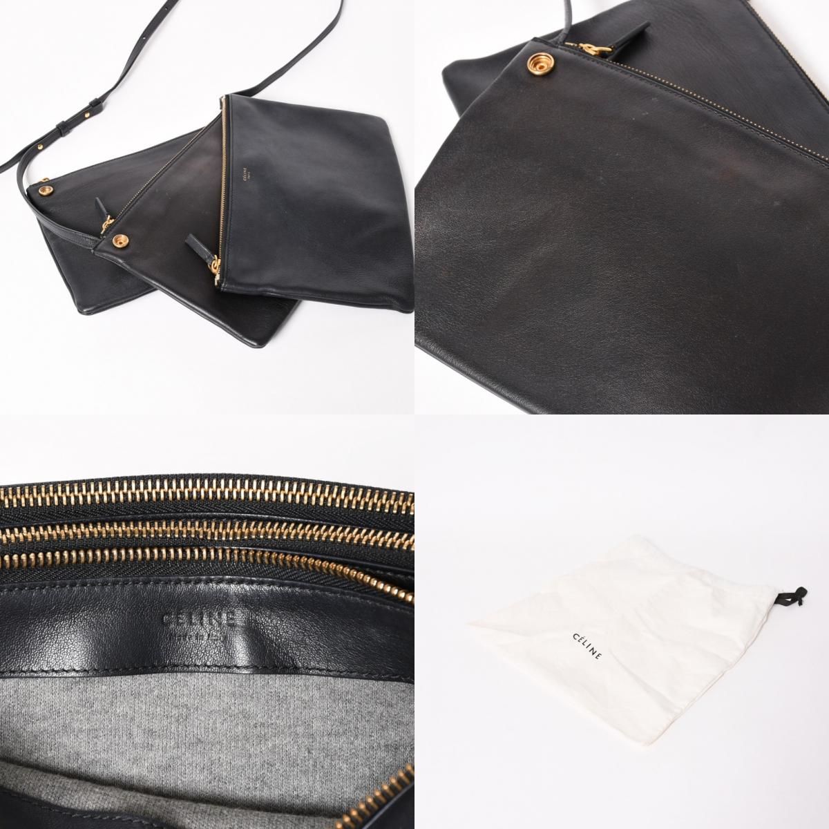 極美品 CELINE セリーヌ トリオ ショルダーバッグ クラッチバッグ 