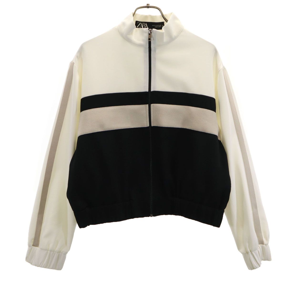 美品 ZARA ザラ ジップジャケット M ホワイト系 ジャージ レディース 
