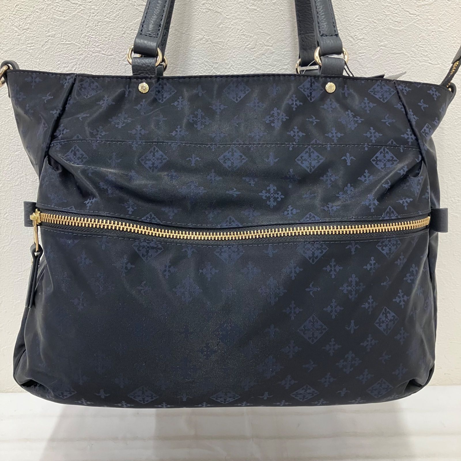 4080【美品】 russet ラシット トートバッグ モノグラム 総柄 ブラック
