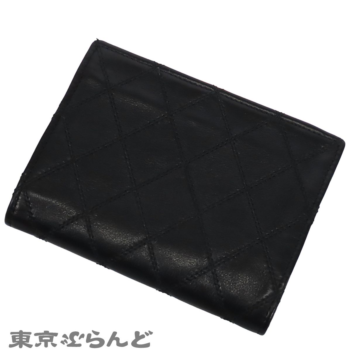 CHANEL（シャネル）ビコローレ ラムスキン 二つ折り財布コンパクトウォレット シャネル CHANEL ビコローレ コンパクトウォレット ブラック 黒
