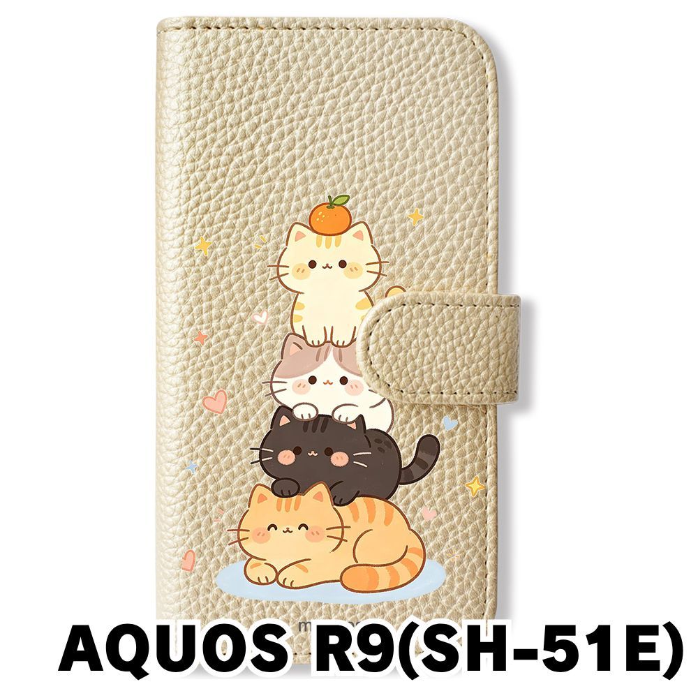 新品未使用】 AQUOS R9 SH-51E 手帳型スマホ ケース (色：シャンパン
