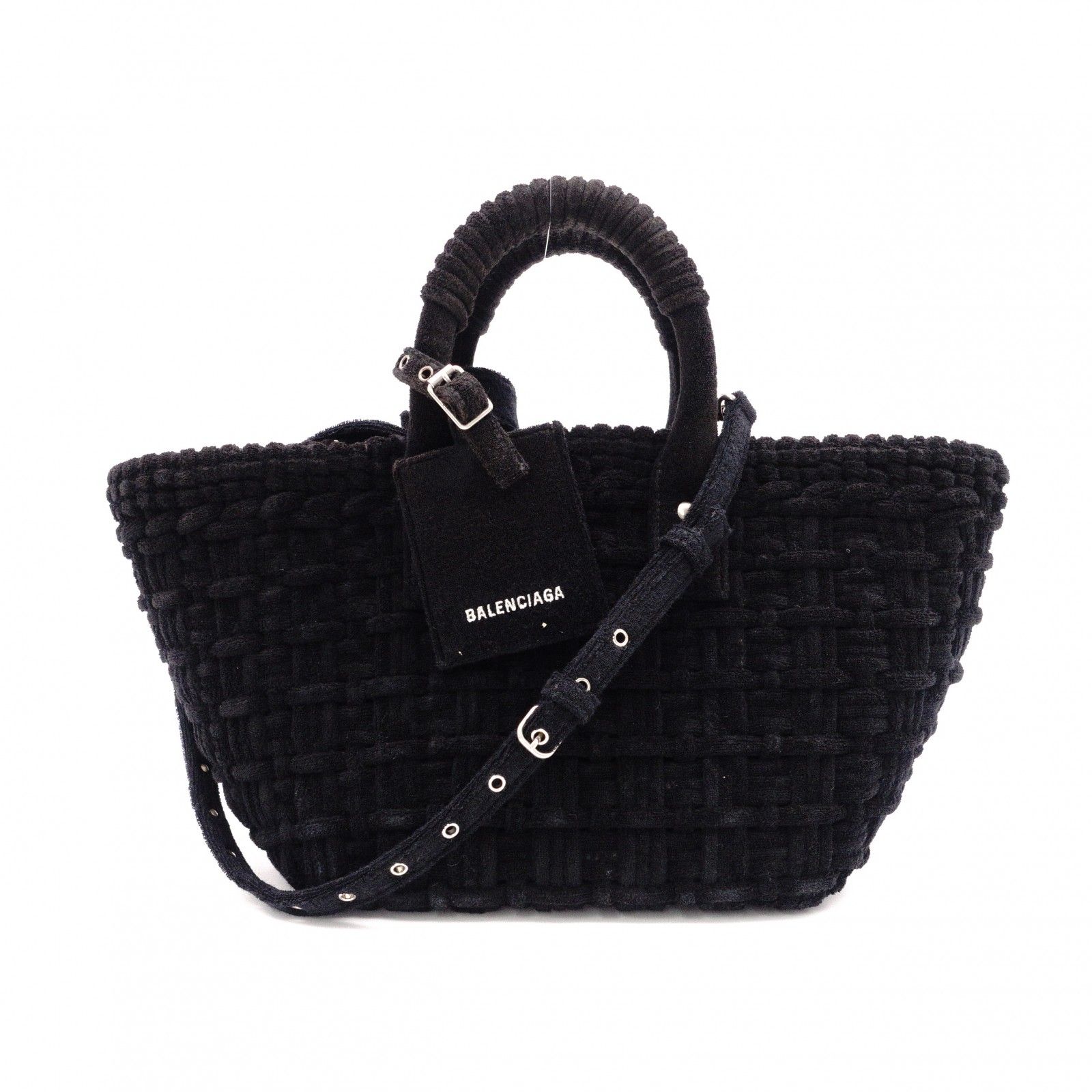BALENCIAGA ビストロXS黒 BALENCIAGA バレンシアガ ビストロ XS ハンドバッグ コットン ブラック