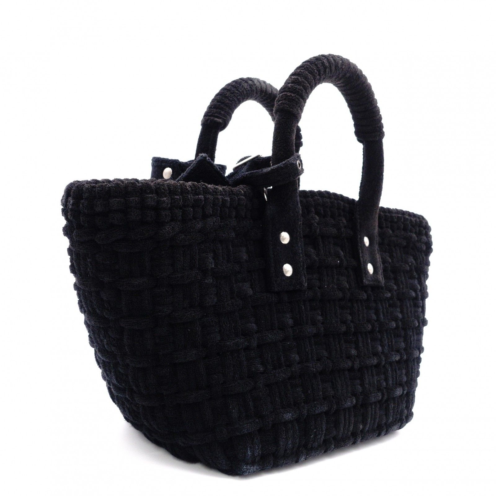 BALENCIAGA バレンシアガ ビストロ XS ハンドバッグ コットン ブラック