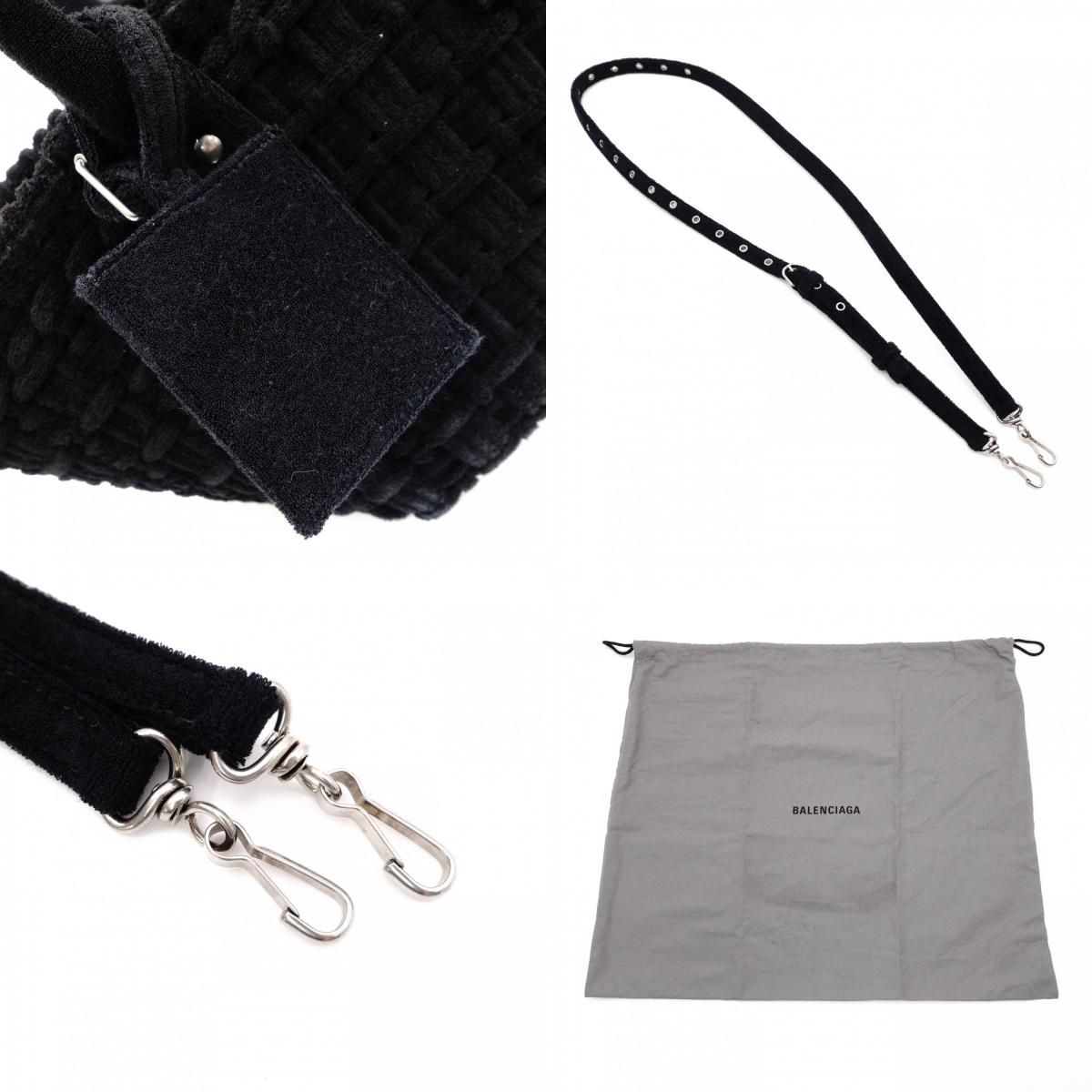 BALENCIAGA バレンシアガ ビストロ XS ハンドバッグ コットン ブラック