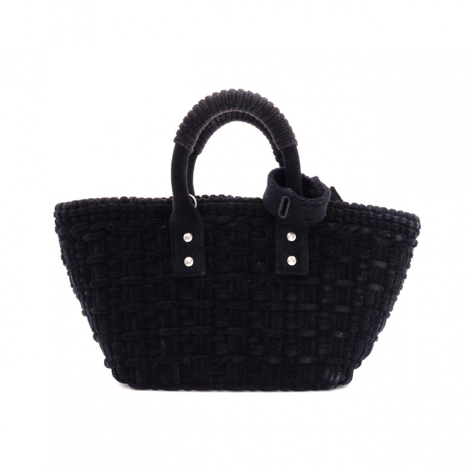 BALENCIAGA バレンシアガ ビストロ XS ハンドバッグ コットン ブラック