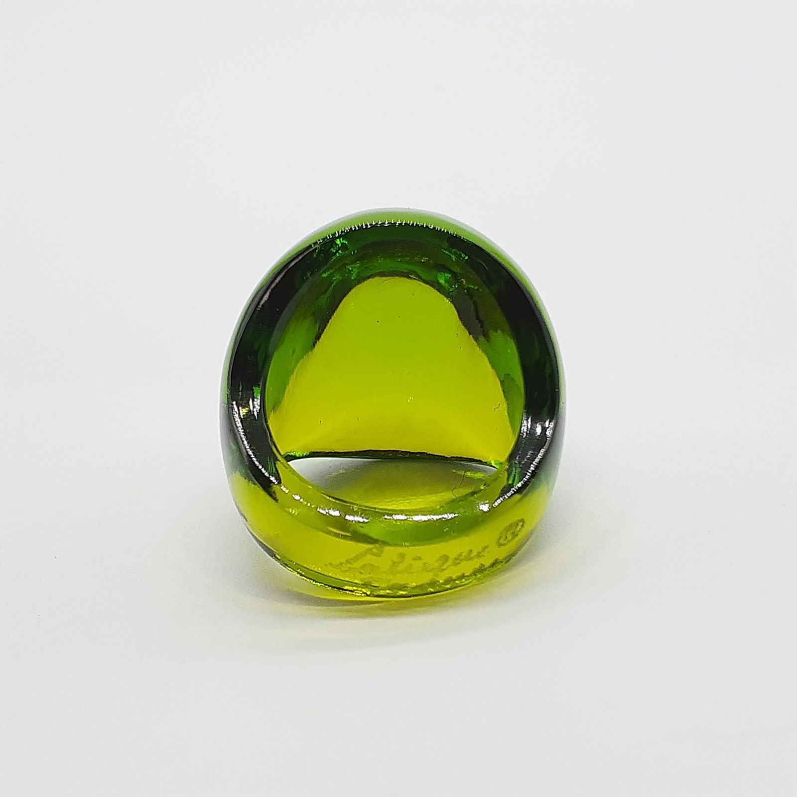 ☆LALIQUE ラリック ガラスカボションリング 11号 緑 LALIQUE ラリック リング カボションリング ガラス グリーン B6052904