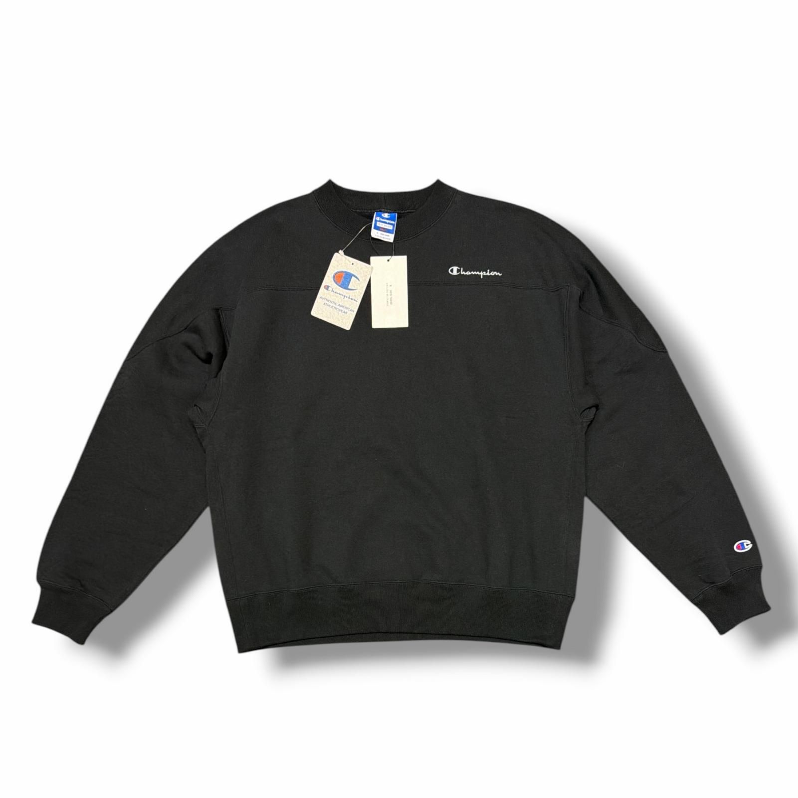 参考上代27500円 未使用 N.HOOLYWOOD  × Champion NEW WEAVE CREW NECK SWEATSHIRTS クルーネックスウェット トレーナー エヌハリウッド  × チャンピオン C8-B023 ブラック S （16238M） 参考上代27500円 未使用 N.HOOLYWOOD × Champion NEW WEAVE CREW NECK