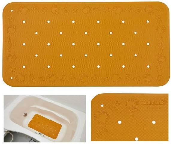 新品 ウェルファン すべり止め入浴マット トライタッチ ハローキティ オレンジ L 1枚入