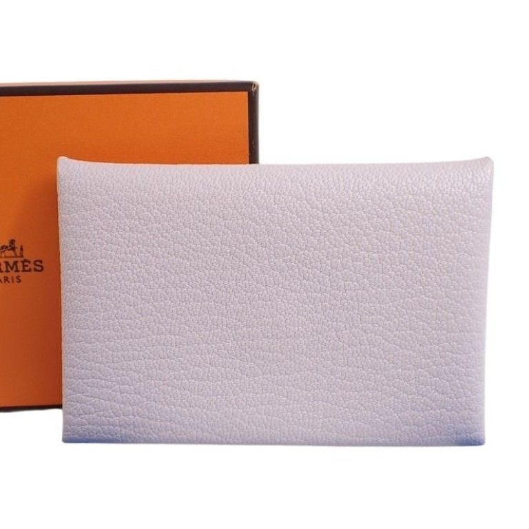 HERMES エルメス カードケース カルヴィ モーヴペール（ピンク系） シェーブル レディース 名刺入れ 超美品