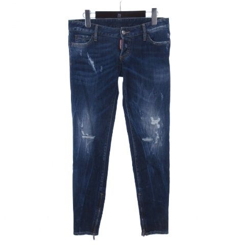 く*ま様 DSQUARED2 ダメージデニムパンツ42 ディースクエアード DSQUARED2 ダメージ スキニー ジーンズ ジップ