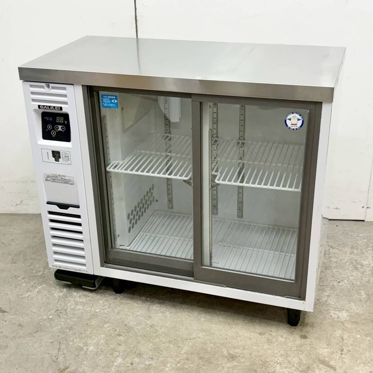 フクシマガリレイ テーブル形冷蔵ショーケース LGU-090RE W900×D450×H800 単相100V スライド扉 台下ショーケース 2023年製 中古 厨房