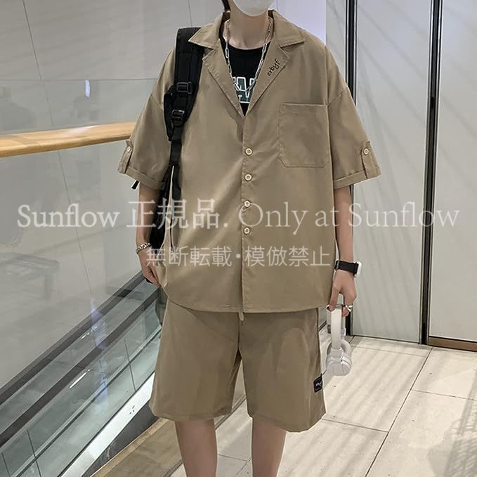 セットアップ メンズ 上下セット 夏 半袖ジャケット ハーフパンツ 2点