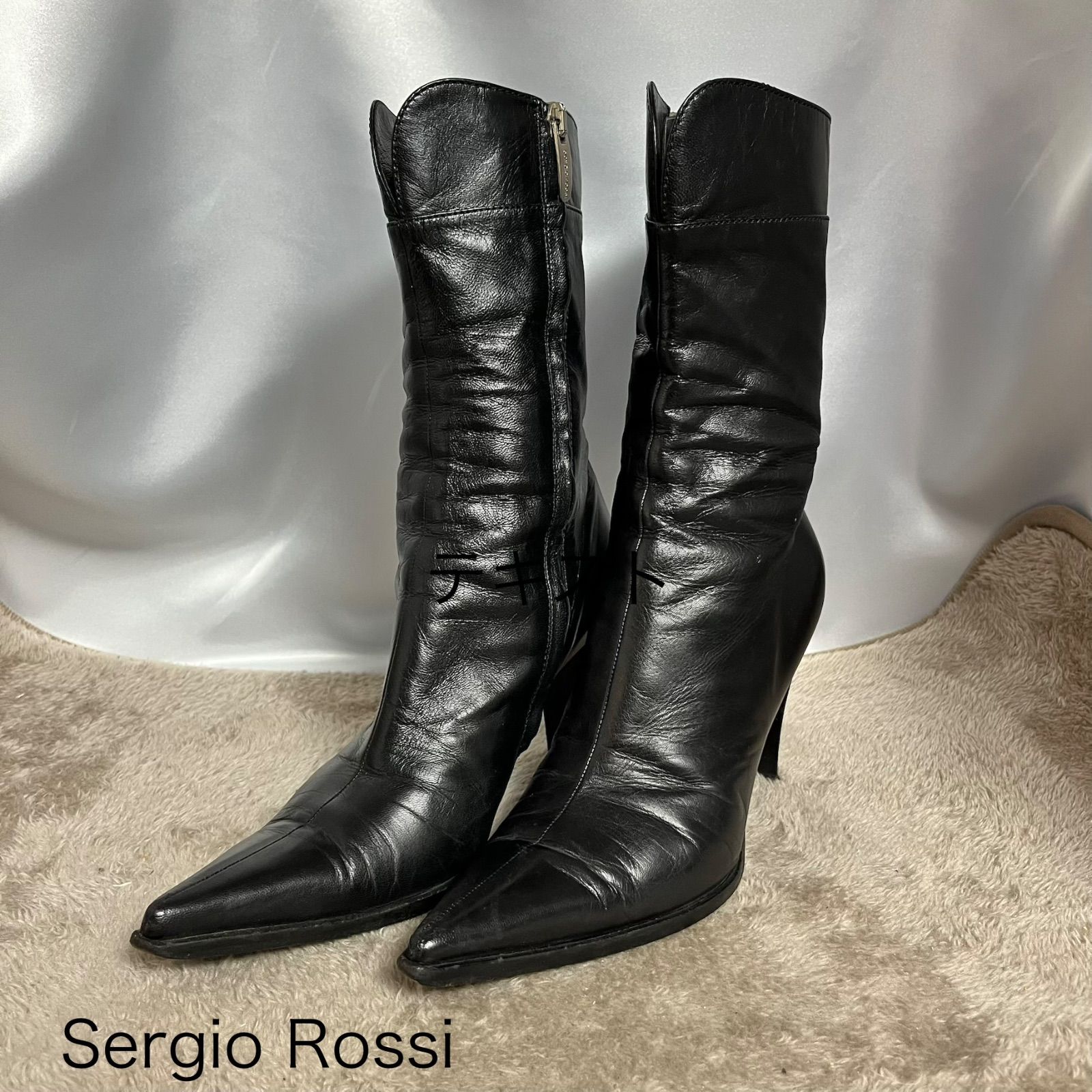 Sergio rossi】レディース ショートブーツ ヒール - メルカリ