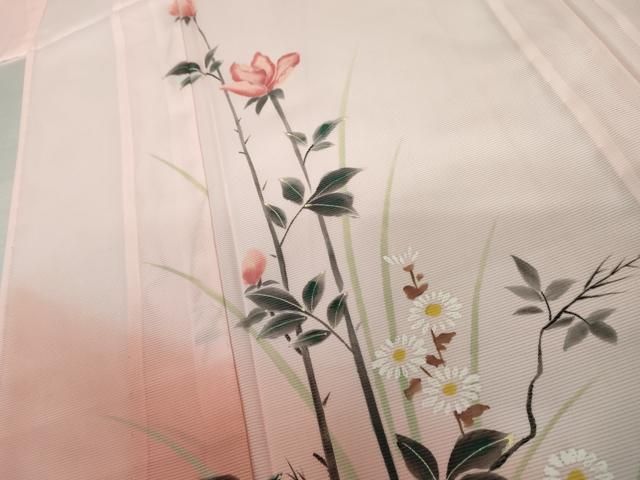 暈し染め 訪問着 草花文 金彩 絽 平和屋着物＊夏物 洗える着物