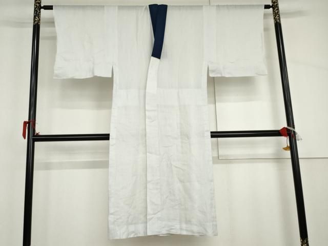 平和屋着物*夏物 男性 色無地 白梅鼠色 麻 AABI9751cs