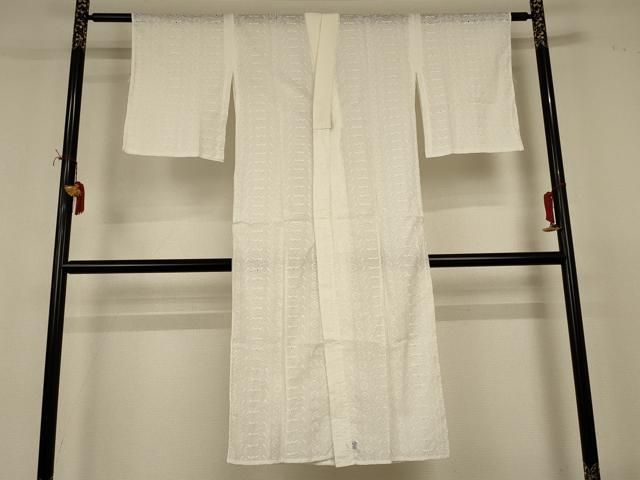 平和屋着物＊夏物　長襦袢　総レース　草花文　白色　綿　逸品　AABI7896jd
