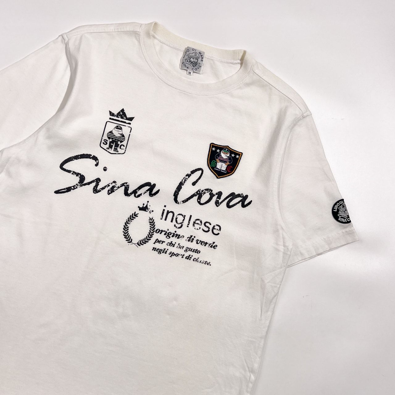 SINA COVA シナコバ デザイン 半袖 Tシャツ M /ホワイト系 メンズ