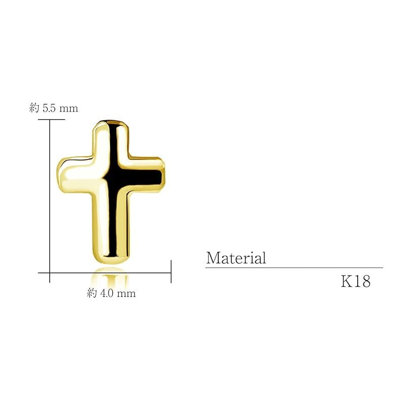 [ララクリスティー] ピアス クロス プティ モチーフ K18 ゴールド レディース le56-0020-yg-c 0