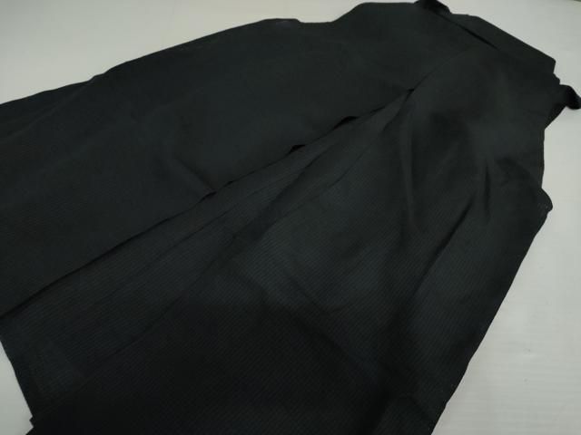 平和屋着物＊夏物 男性 行灯袴 縞 黒地 正絹 逸品 AABI8106cs