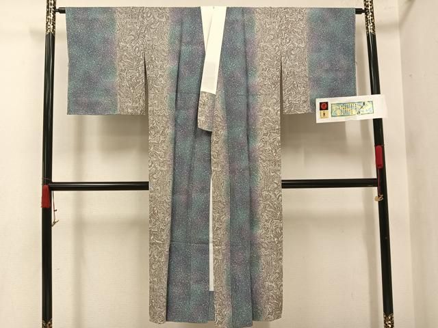 平和屋着物●長襦袢　無双仕立て　京友禅　墨流し染やまと誂製　証紙付き　正絹　逸品　未使用　AABI7361ph