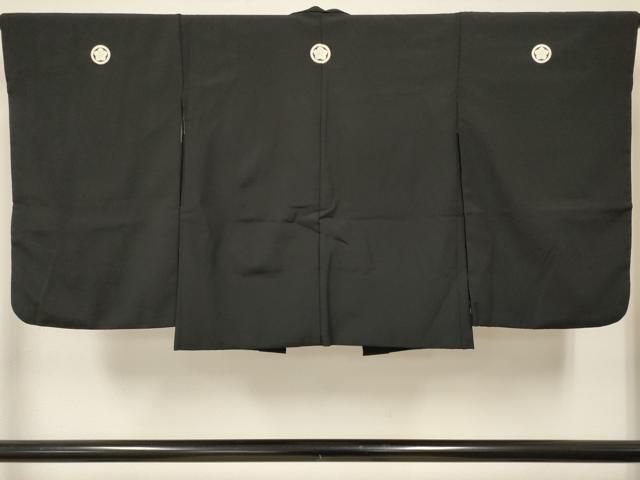 平和屋着物[]七五三　男の子　黒紋付羽織　逸品　DABE7221ma
