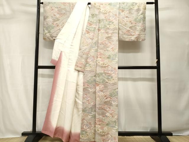 辻が花 小紋 大島紬 平和屋野田店 上質な小紋 紬地 辻が花 金彩 逸品