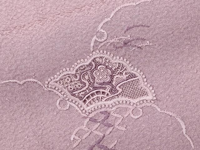 平和屋着物□中国三大刺繍 スワトウ刺繍 総刺繍 色留袖 雪輪花地紋 浅