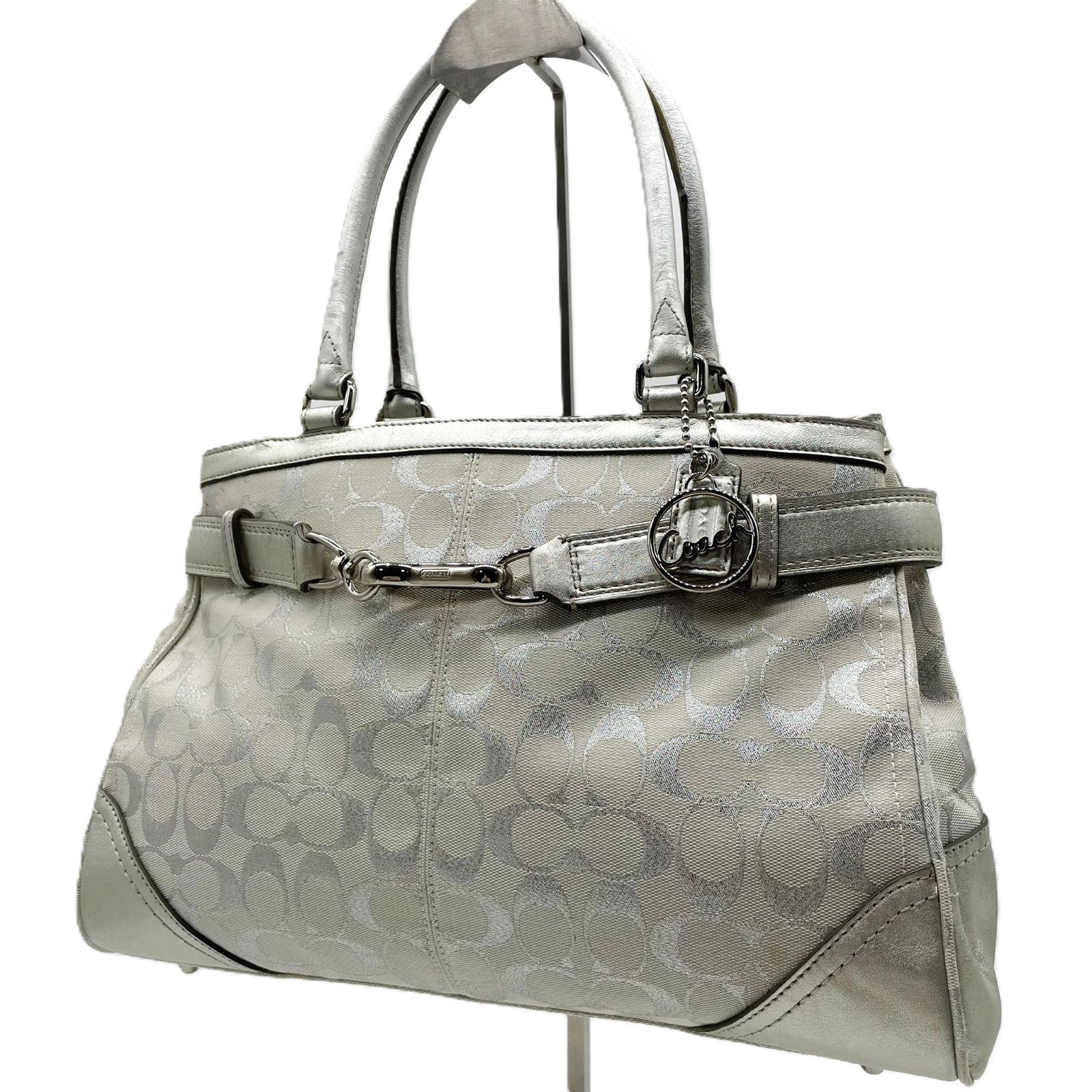 COACH コーチ トートバッグ シグネチャー 肩掛け チャーム付 y2k 美品 