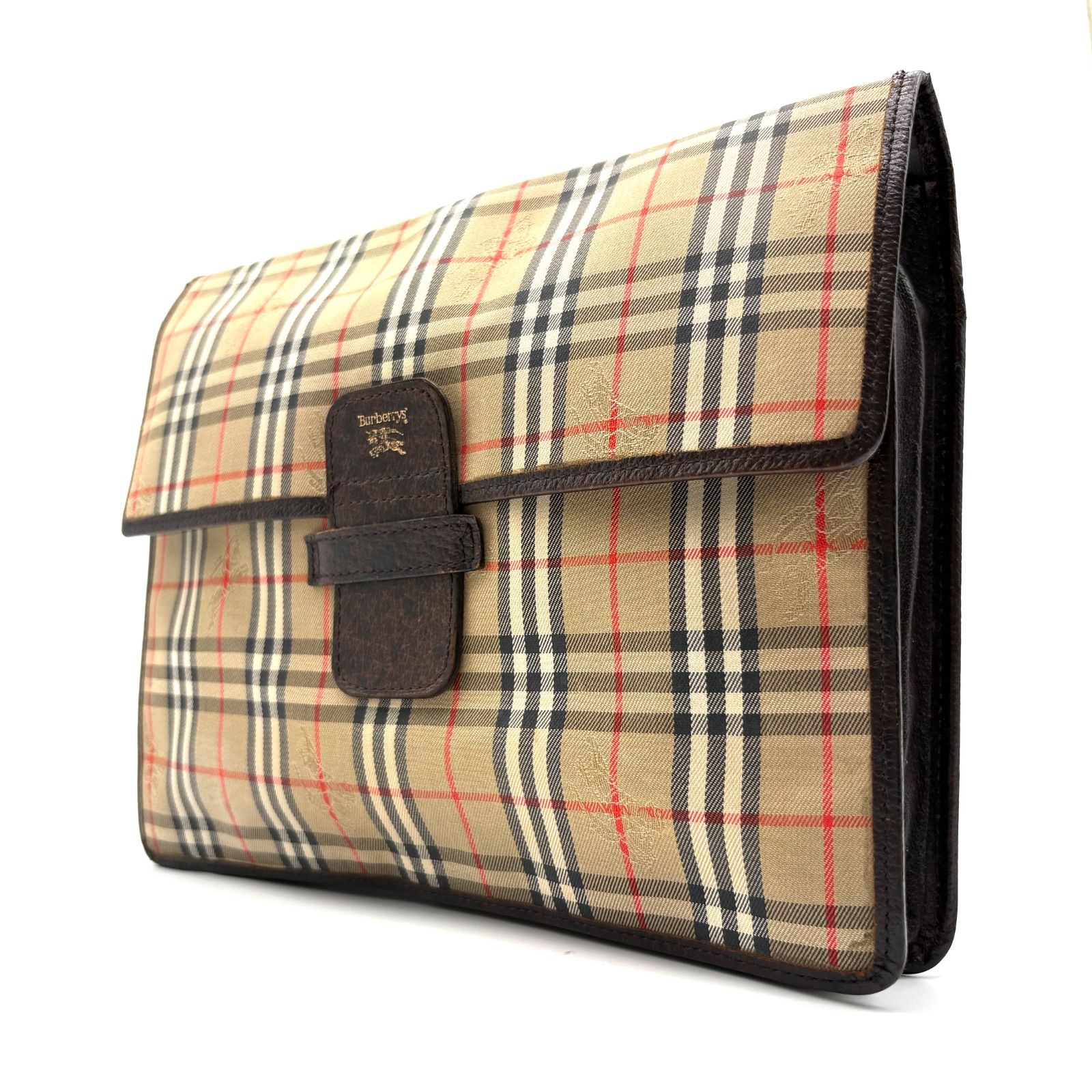 BURBERRY Vintage Nova Check ShadowHorse Clutch Bag バーバリー 