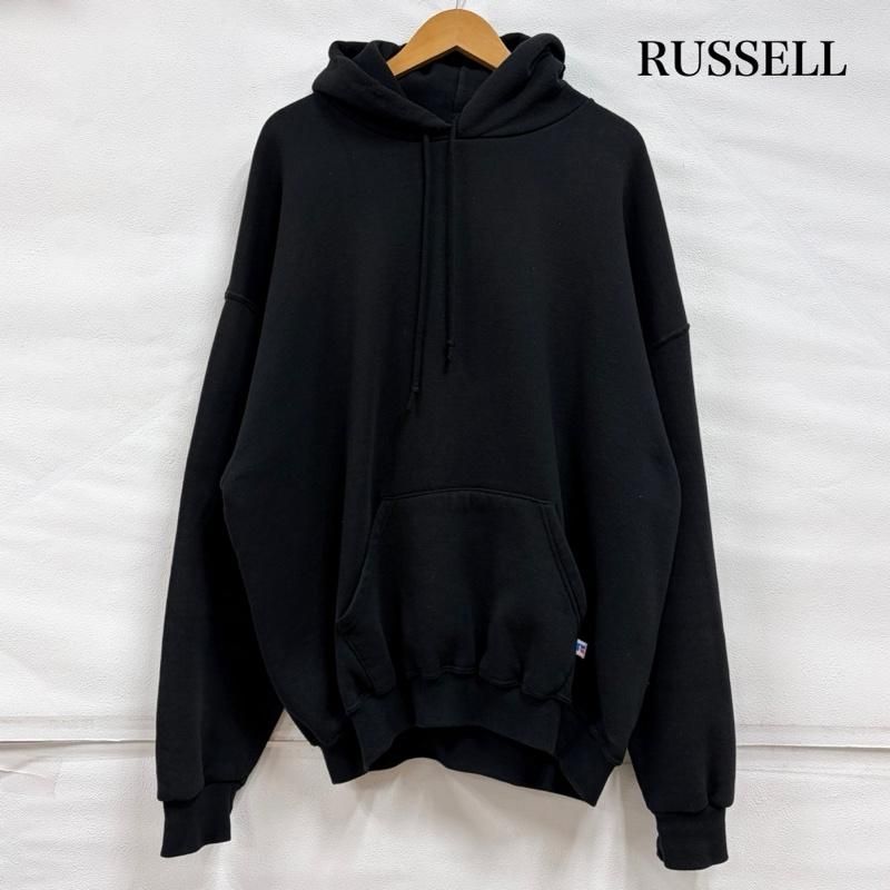 90s ラッセル 黒無地 プルオーバー パーカー メキシコ製 XXL ラッセルアスレティック 90s 無地 スウェット フーディー プルオーバー