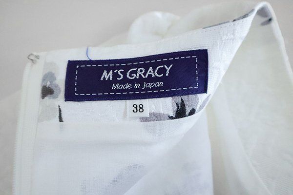 ブランド別 ○ M'S GRACY ◇ ジャガード 花柄 ワンピース 白/黒 サイズ