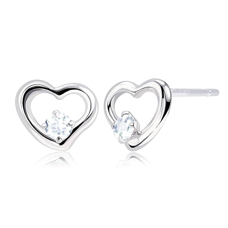 [ララクリスティー] ピアス プティ レディース オープンハート pt900 プラチナ 3月 誕生石 アクアマリン le102-0002-pt-03 0