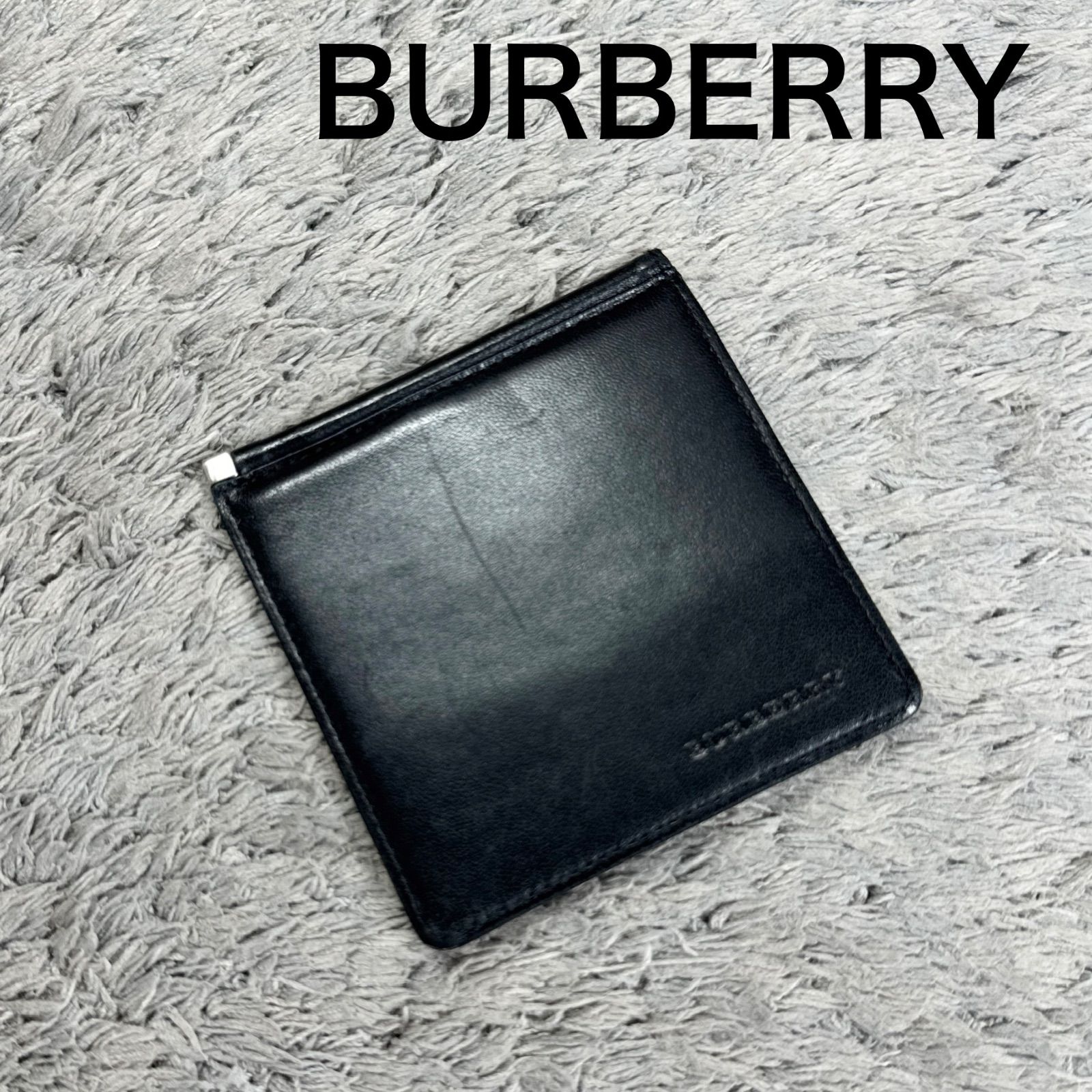 BURBERRY バーバリー マネークリップ レザー ブラック - メルカリ