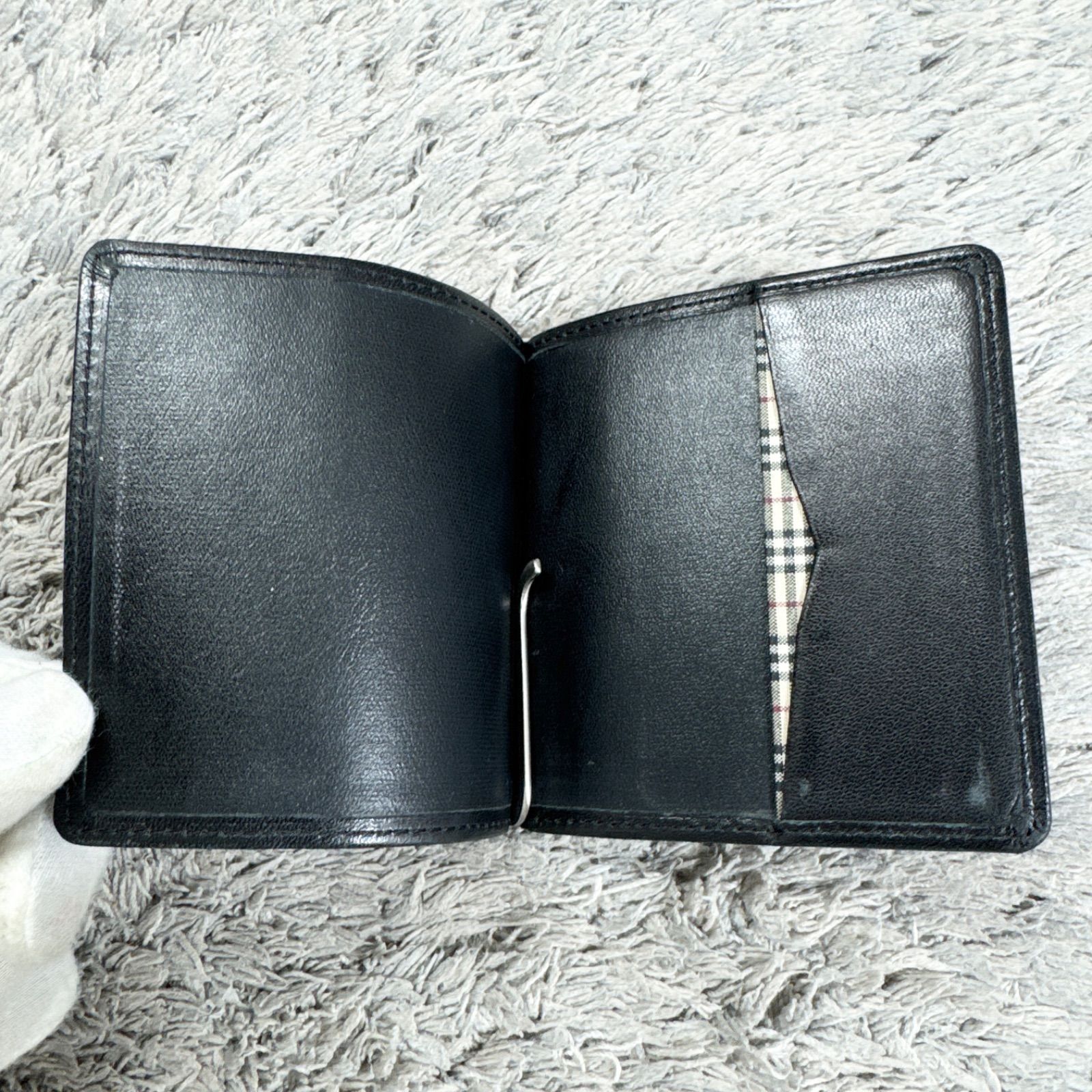 BURBERRY バーバリー マネークリップ レザー ブラック - メルカリ