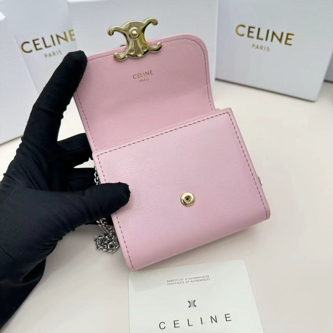 本日限定】?Celine トリオンフ チェーンウォレット 10783 ? 高級本革
