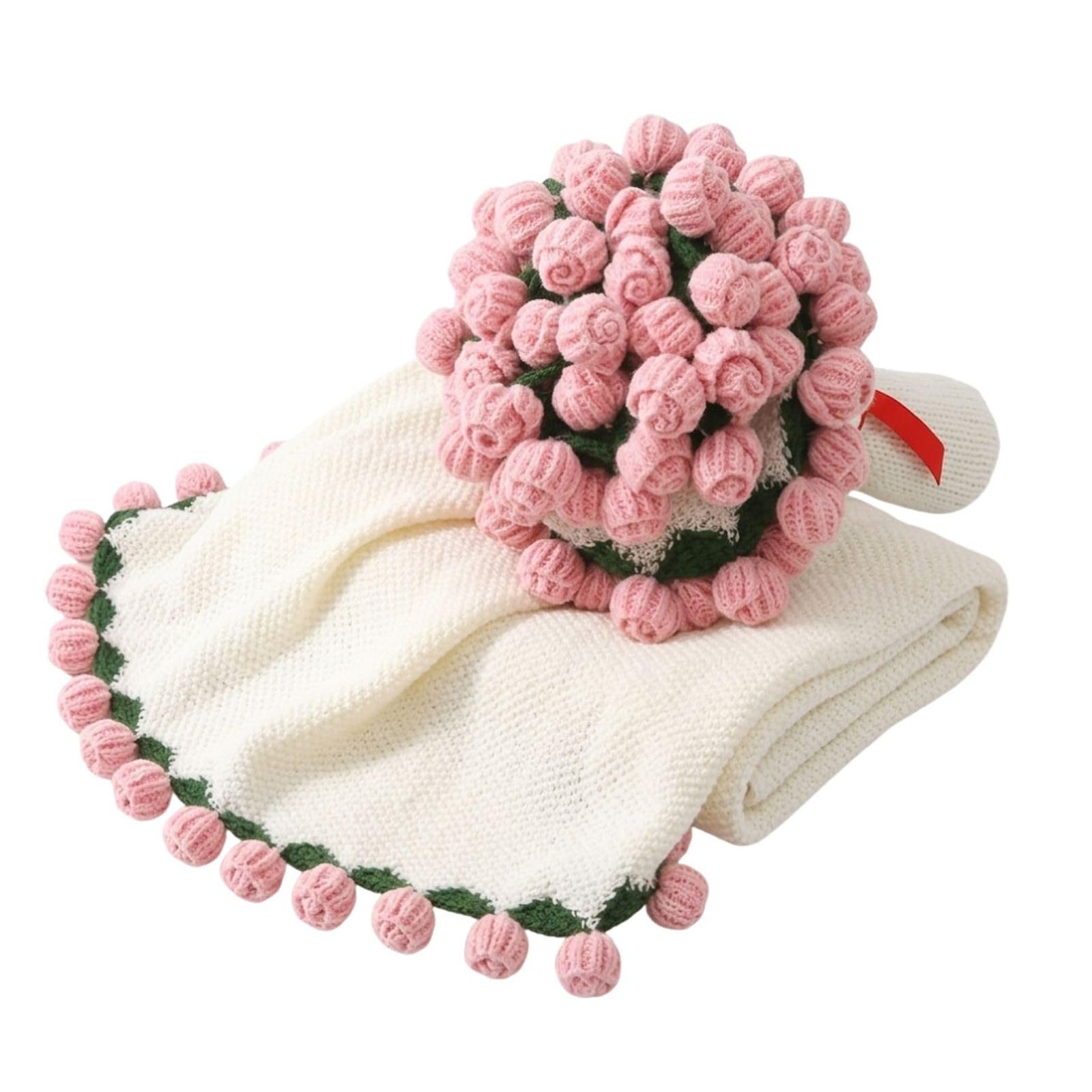 花束ブランケット ブーケブランケット 毛布 110cm 160cm 洗える ギフト プレゼント 誕生日 母の日 (ピンク 160cm) [ピンク 160cm]